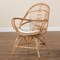 Baxton Studio Jayden Modern Bohemian White Fabric Upholstered and Natural Brown Finished Rattan Accent Chair 205-12693 - alternate 3